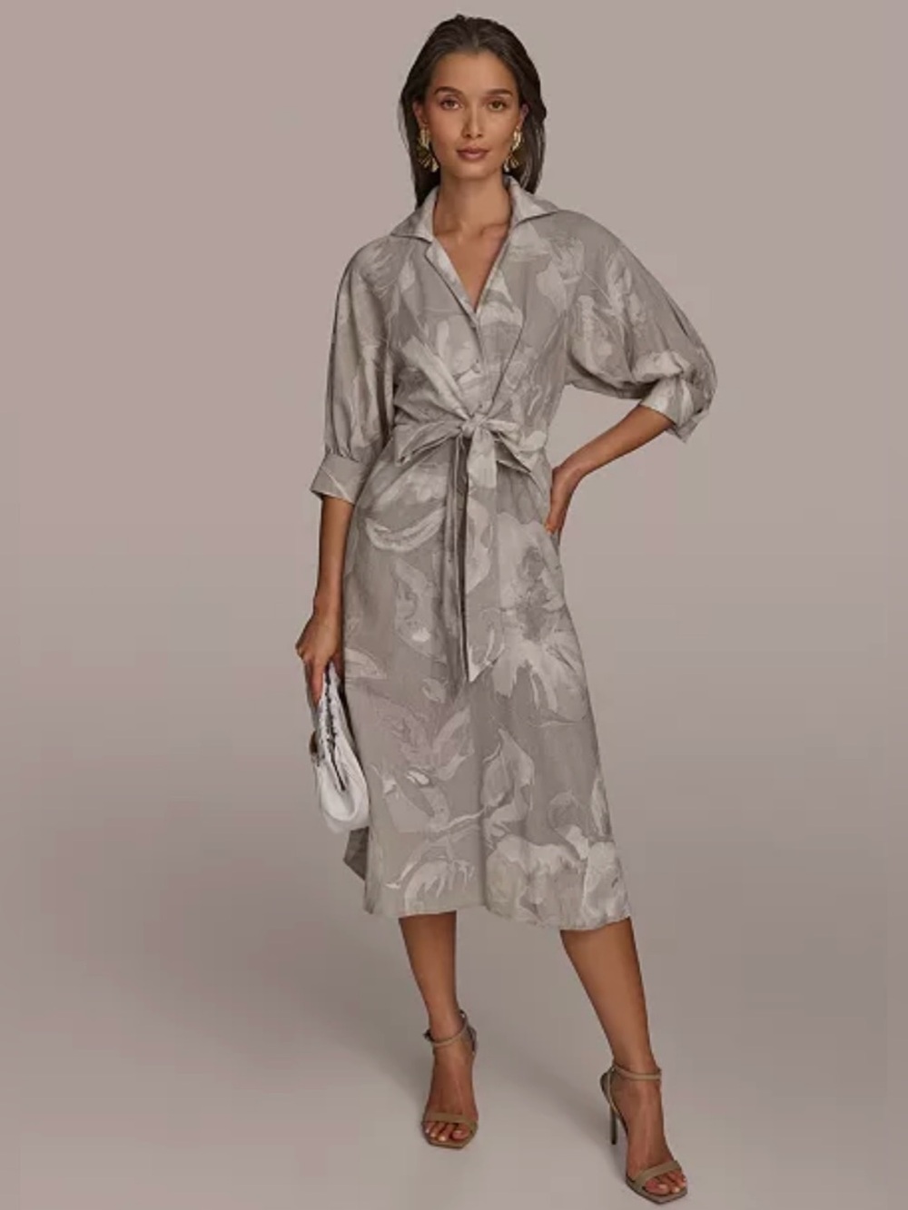 Donna Karan Linen Midi Dress